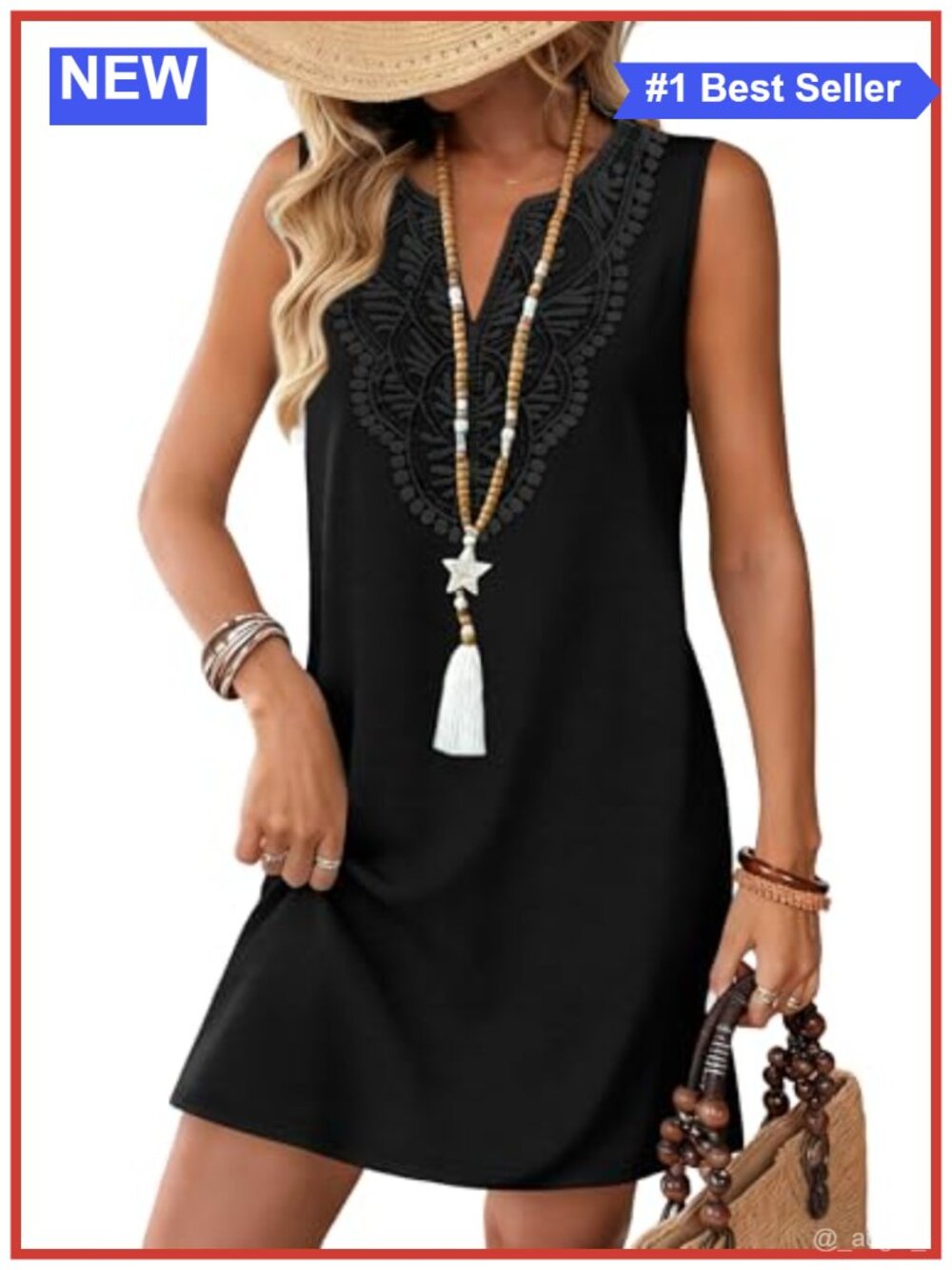 Sipaya Women Casual Mini Dress V Neck Sleeveless Boho Beach Travel